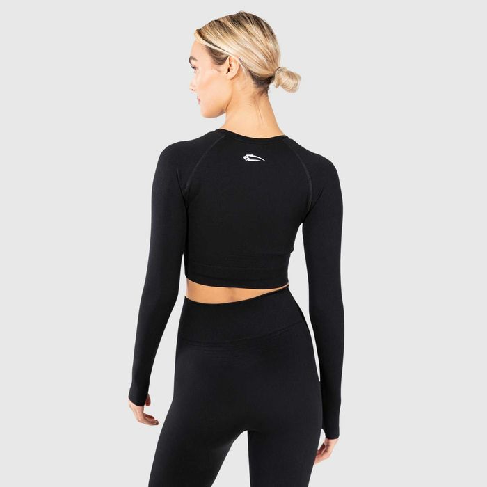Smilodox Long Sleeved SEAMLESS CROPPED Top дамски топ - М