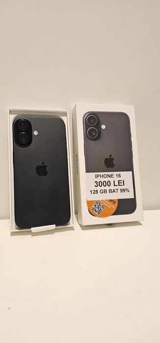iPhone 16, 128GB,  99% sănătate baterie