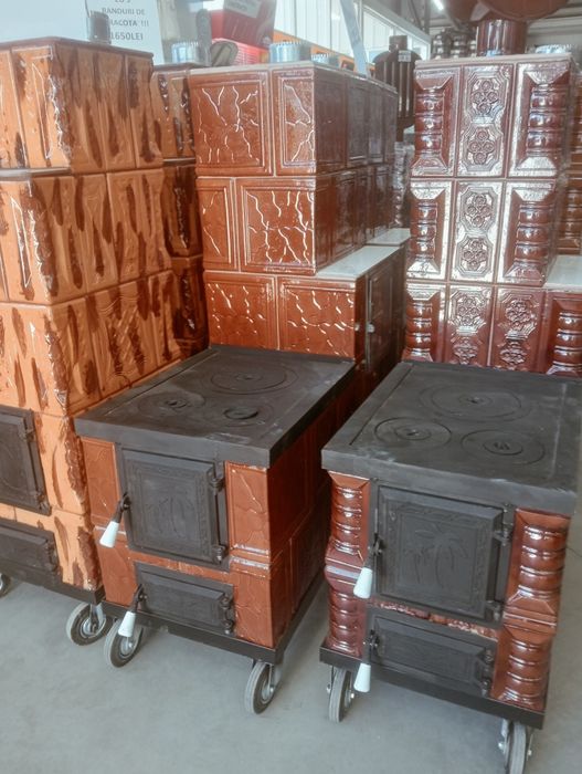 Sobe de teracotă pe roti cu plita sau fara