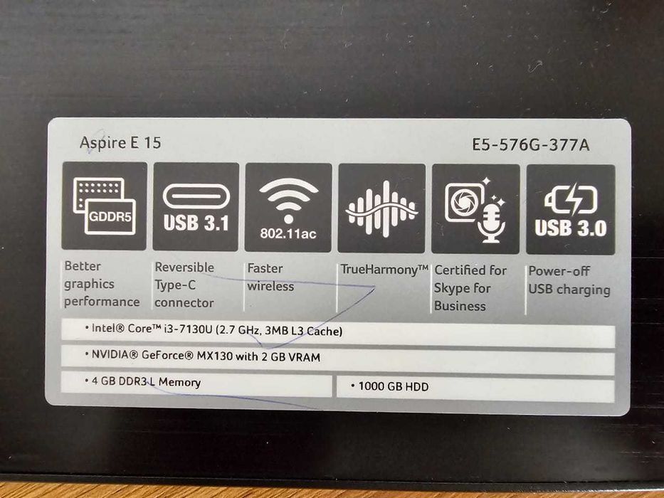 Ноутбук  Aser Aspire E 15