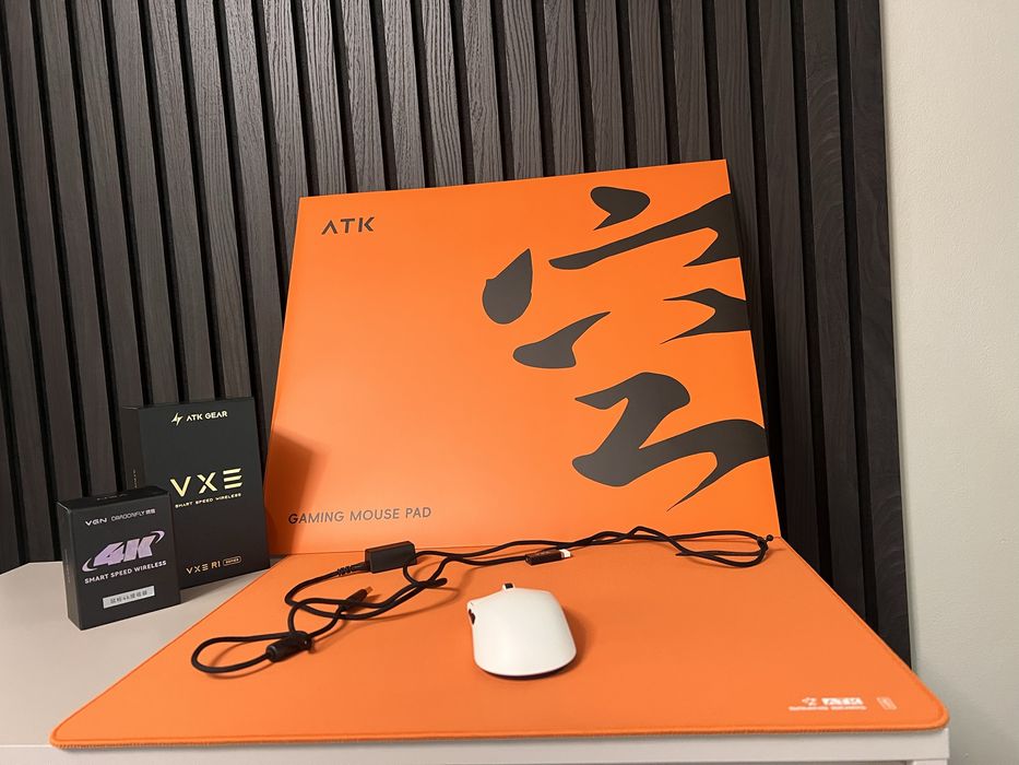 Mouse Gaming + Mousepad gaming ATK VXE R1 PRO MAX, SKY xSoft XL +VGN 4K dongle