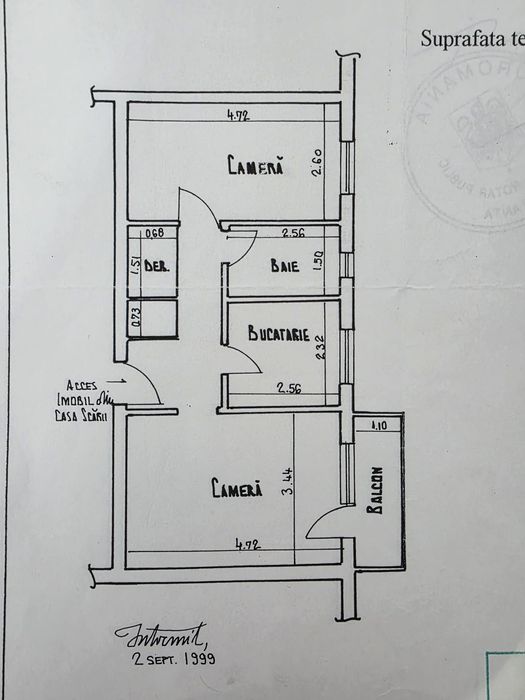 Apartament 2 camere decomandat. Constanța,  Zona complex Abator.
