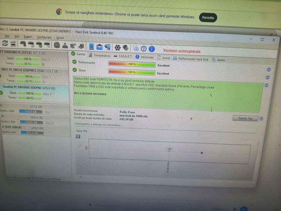 ssd gen 4 sandisk sn5000s 512 GB  6gb/sec nou