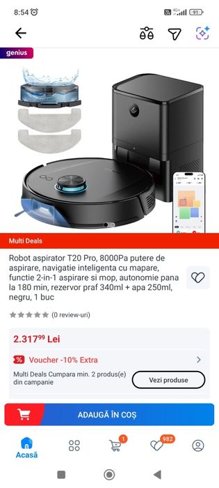 Aspirator robot ULTENIC T20 Pro NOU/SIGILAT