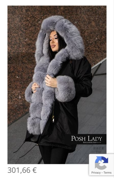 Сива камуфлажна парка с лисица