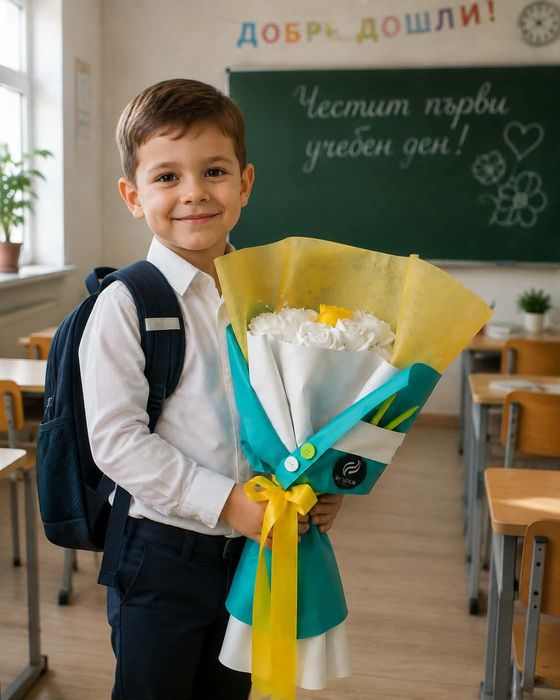 Ръчно изработен букет за учителя