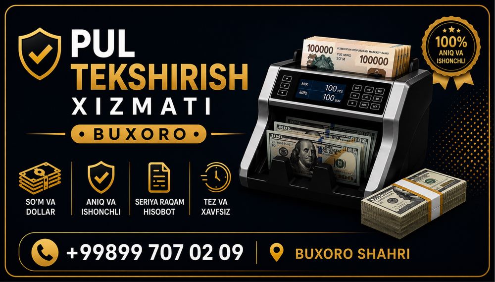 Pul tekshirish (dollar, rubl, evro, so’m)