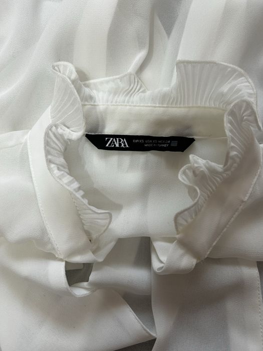 Бяла прозрачна риза Zara