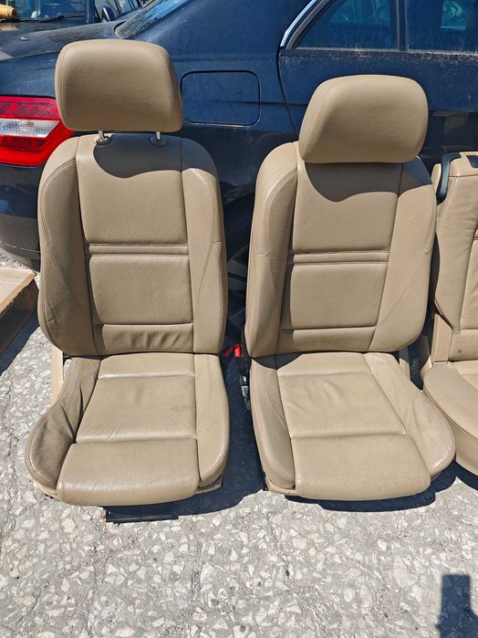 Бежов кожен салон BMW X5 E70 7 места подгрев и памет Н355