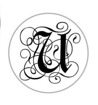 Sigiliu ceara litera U stilizata metal stampila amprenta aurie 25 mm