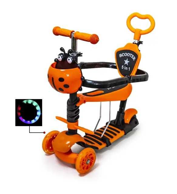 Тротинетка 6в1 Калинка със предпазители и степенки за крачета
