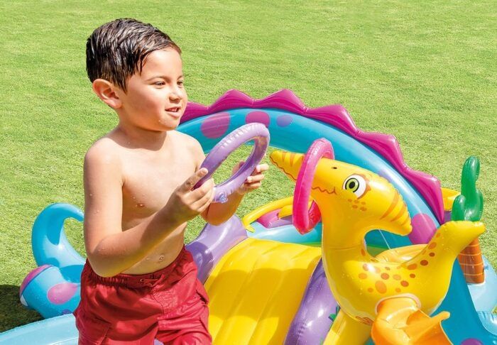 Надуваем център за игра Intex Dinoland, 302 x 229 x 112 см, PVC, с пър