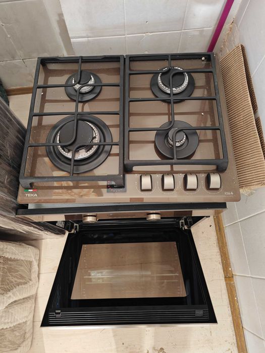 Cuptor + Plita gaz TEKA sticla culoare London Brick