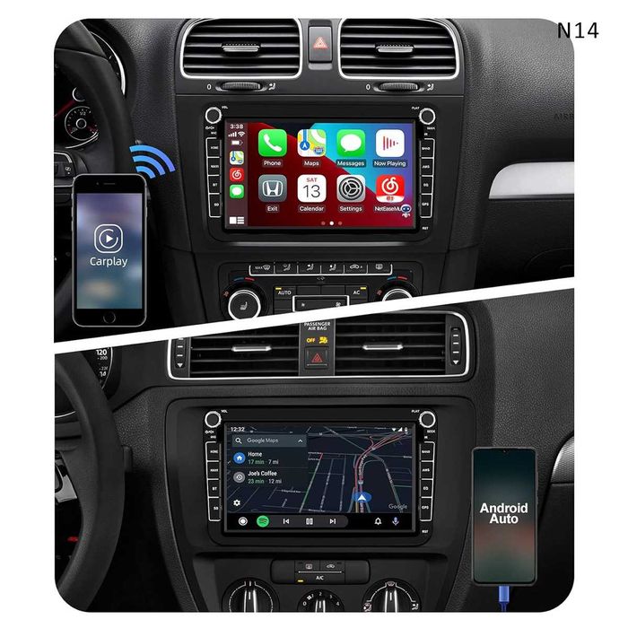 Навигация VW Golf Passat Polo Jetta Skoda Android 10 мултимедия 8 инч