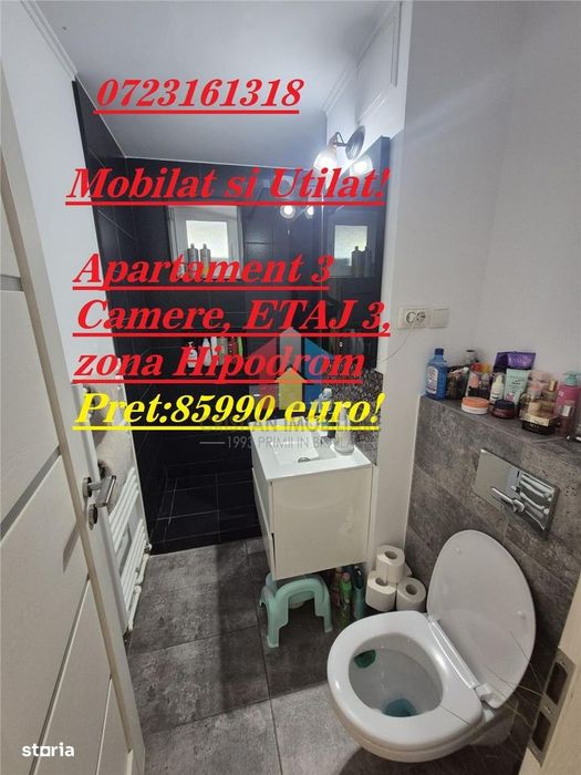 Vezi Video! MOBILAT si UTILAT! RENOVAT 2020! Ap 3 camere, ETAJ 3, zona