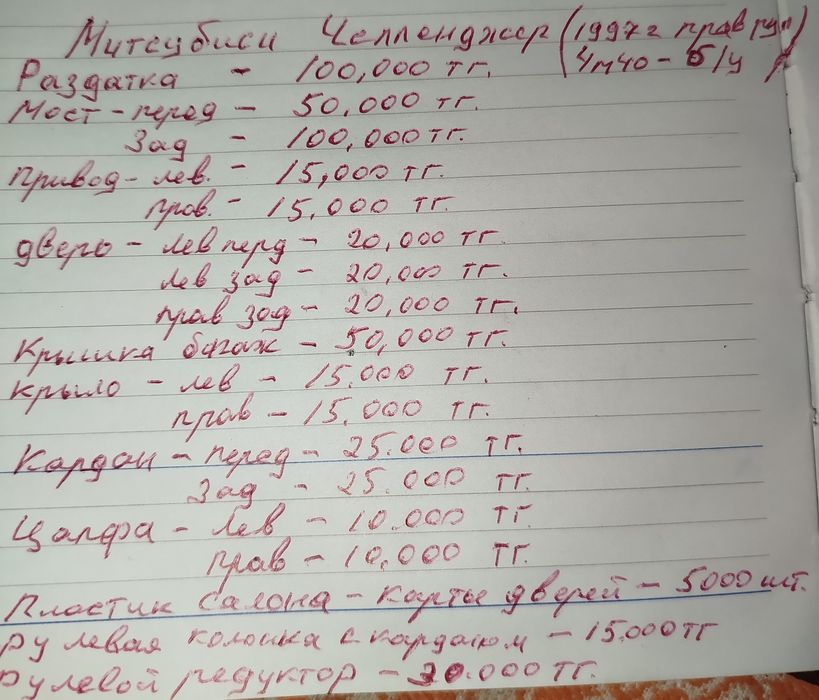 Продам запчасти  Митсубиси Челленджер