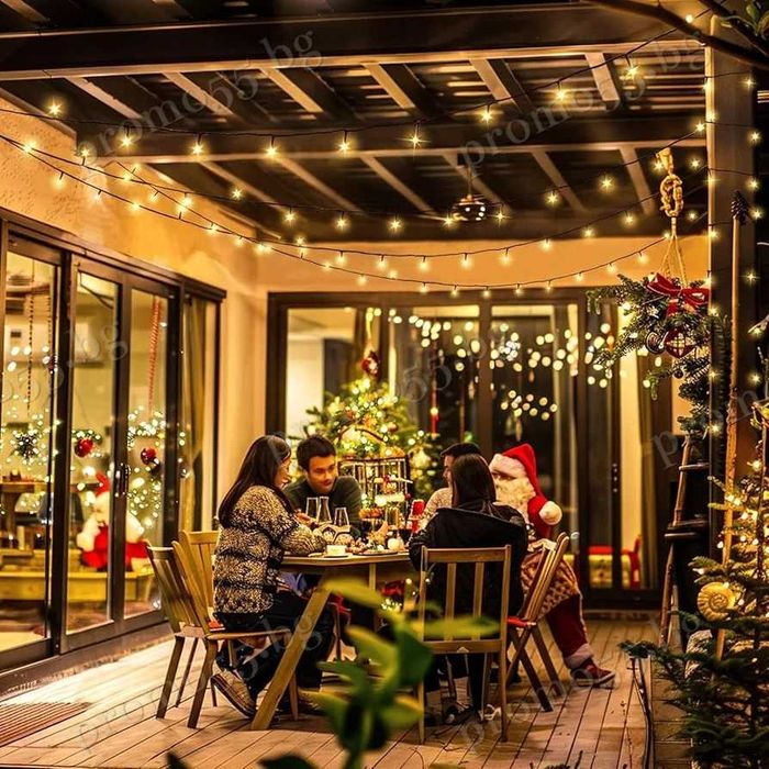 Коледна Светлинна Верига 50м с 250 Диода в Три Цвята Коледна Декорация