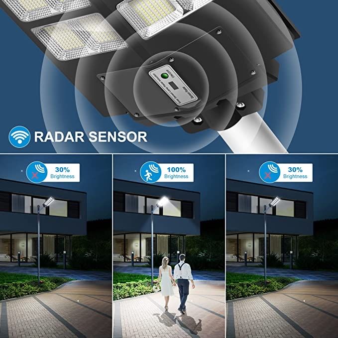 Lampa solara 1000 W dubla cu telecomanda, suport metalic