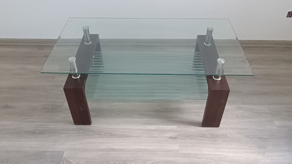 Măsuță de cafea din sticlă pentru living (110x60x44 cm)