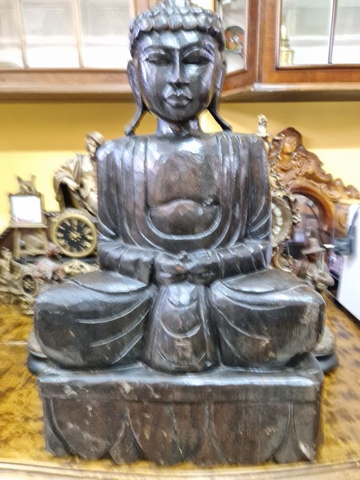 Великолепна антикварна дървена фигура статуетка