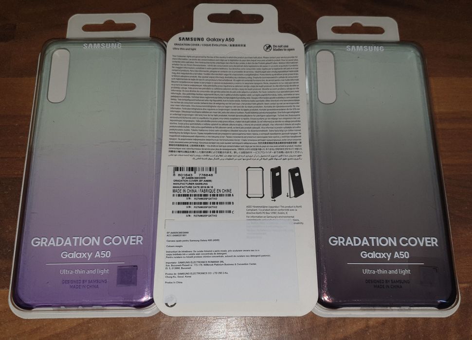 Husa originala Samsung Gradation Cover Galaxy A50 A50s A30s set 2 buc