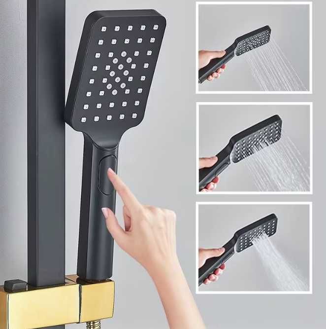 Set Coloana de Dus Premium cu Design Elegant în Negru și Auriu