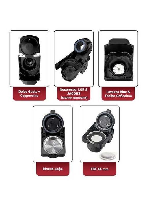 Еспресо машина за мляно кафе и капсули 8в1 Oliver Voltz OV51171K8R