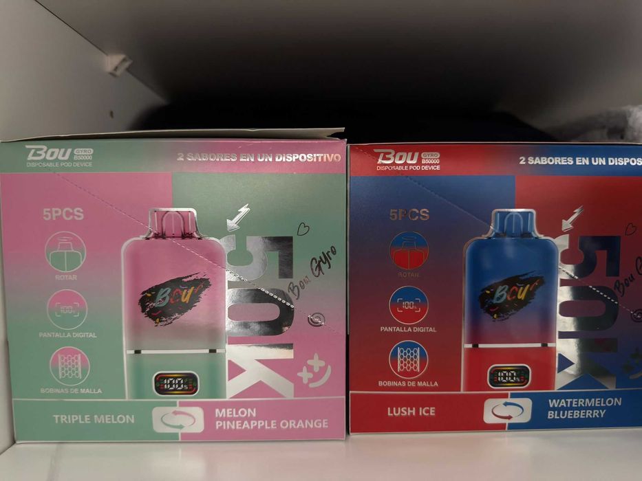 Vape Bou - 50.000 Fumuri - 2 Arome - Ecran LED RGB - Rotate & Change