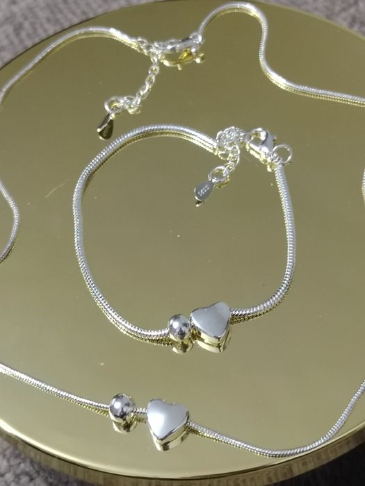 Set superb din argint cu pandantive inima