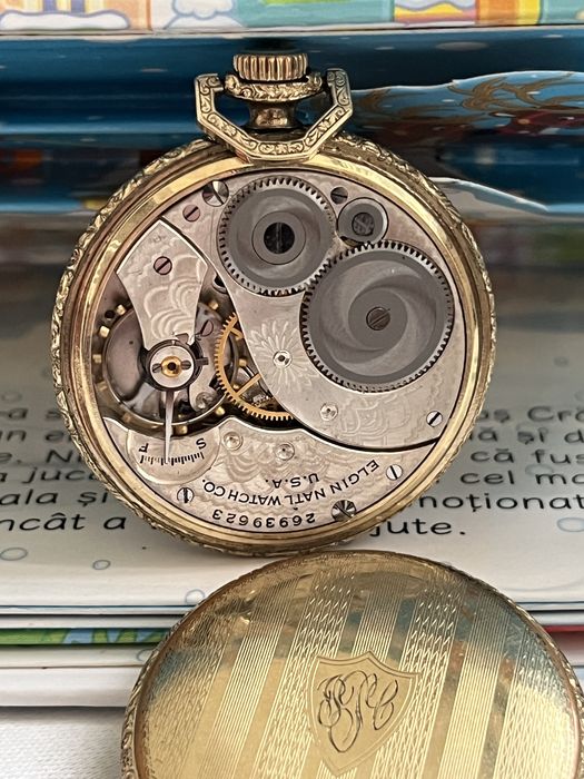Ceas de buzunar mecanic Elgin gold filled (Omega,Tissot)