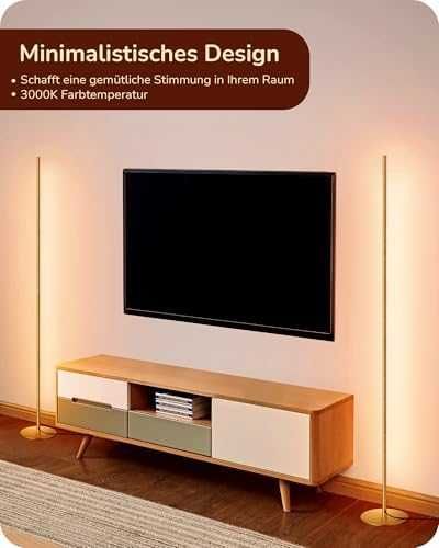 EDISHINE LED подова лампа 146 см – златна.