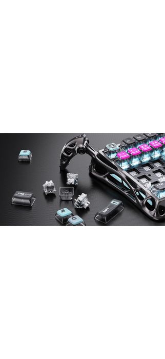 Tastatura Mecanica GravaStar Mercury V75 Pro, Gaming, ANSI US, USB-C cu fir, Switch Magnetic, Cyberpunk