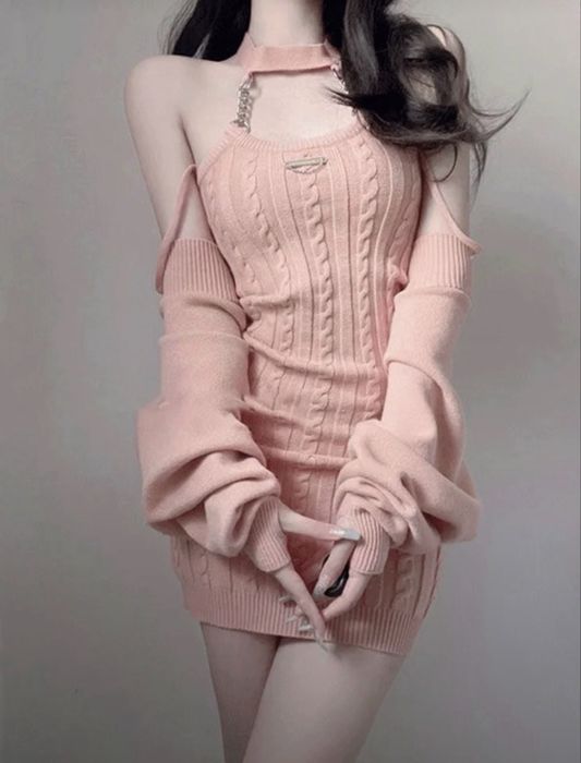 Вязаное платье двойка