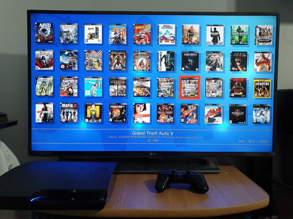 PS3 modat CFW 500 GB + 60 jocuri (GTA V, Red Dead, God of War, NFS)