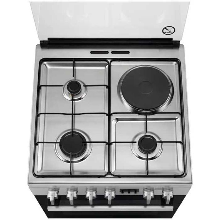 Aragaz ELECTROLUX Steambake/AirFry LKM660290X, 4 arzatoare, Gaz + Electric, L 60 cm, Grill, inox