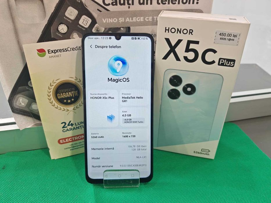 (Ag44 B6535) Honor X5c Plus 128/4GB - Garantie 2 ani!