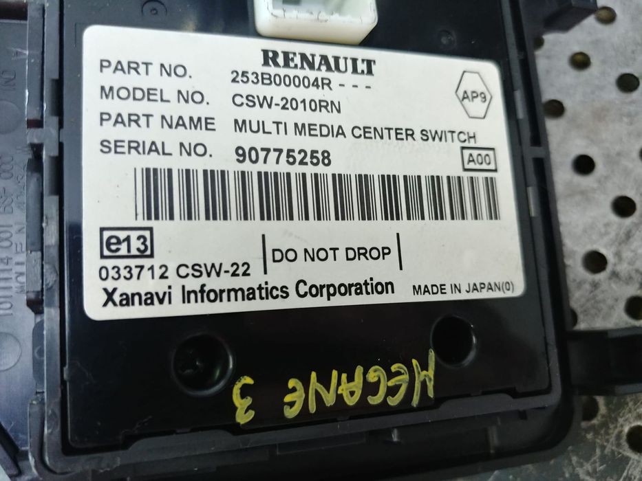 joystick comanda navigatie renault megane 3 253b00004r