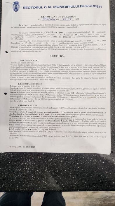 Vand teren militari ,Păcii str Valea cascadelor