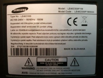 Piese TV SAMSUNG tip LE40C530