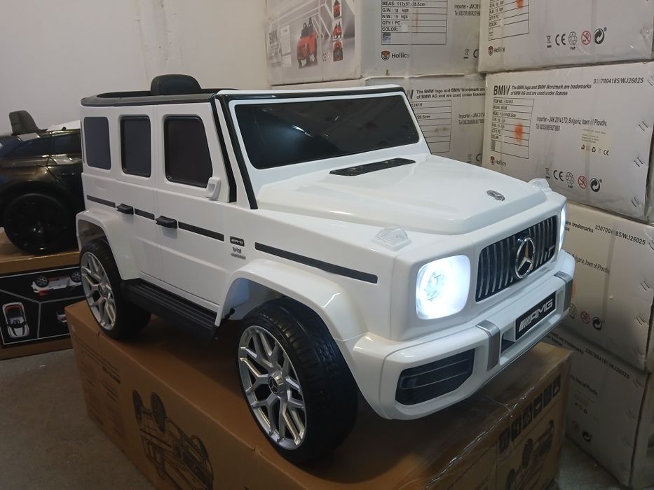 Нова!!Акумулаторен джип Mercedes G63 с меки гуми,кожена седалка,дистанционно управление