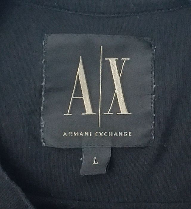 Armani Exchange Shirt оригинална тениска L Армани памучна черна фланелка