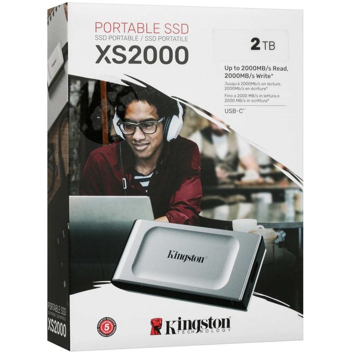 - Внешний SSD накопитель 2TB Kingston XS2000 Portable (SXS2000/2000G)