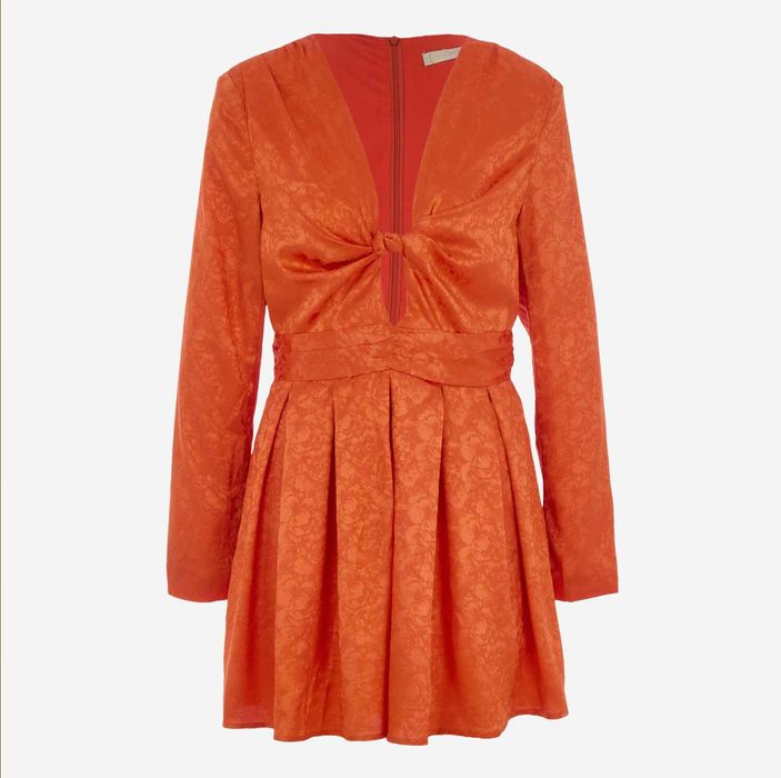 Vita Grace дамска оранжева мини рокля playsuit Vienna жакард - нова