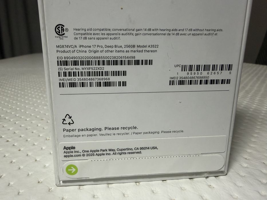 Iphone 17 pro 256 синий новый