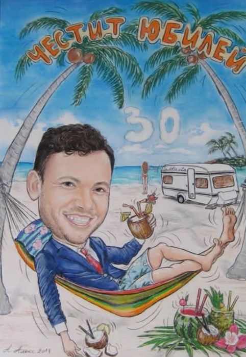 Ръчно рисувам карикатури със сух пастел по поръчка