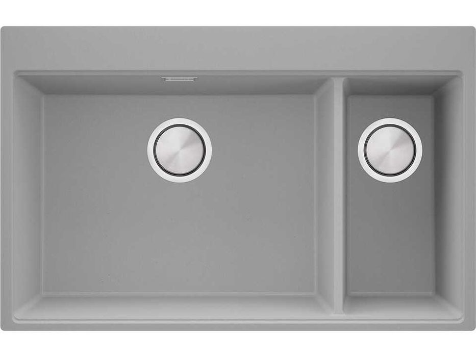 Сива кухненска гранитна мивка Осло 80 Duo Top 780x500 мм
