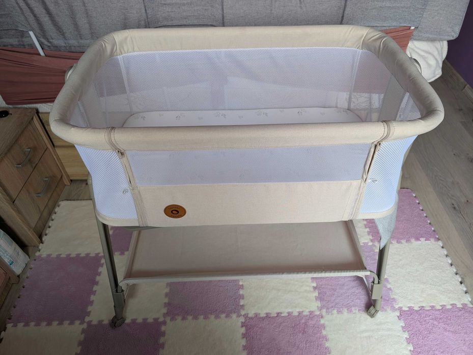 Бебешко легло Lionelo Luna 2 в 1 Beige Sand с матрак