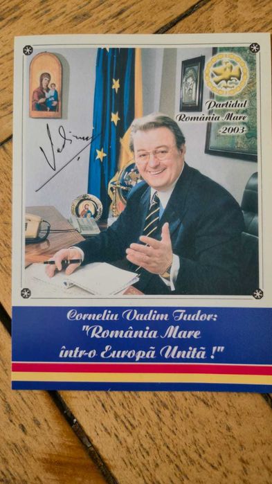 Calendar PRM 2003 – Corneliu Vadim Tudor – autograf olograf
