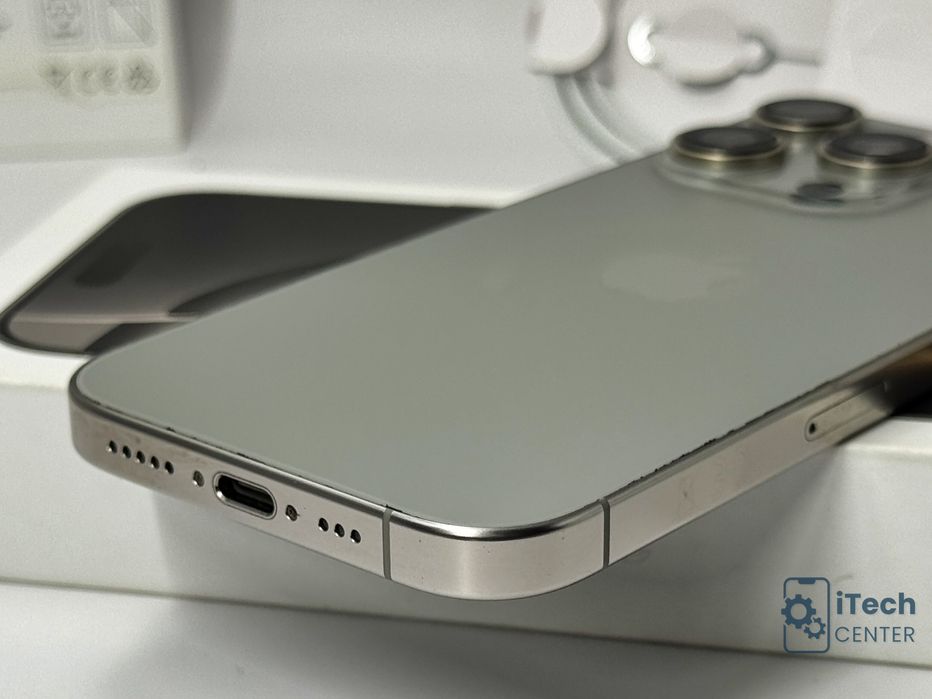 iPhone 16 Pro, 128GB, Natural Titanium, 100% батерия, ОТЛИЧЕН, 1г. ГАРАНЦИЯ!
