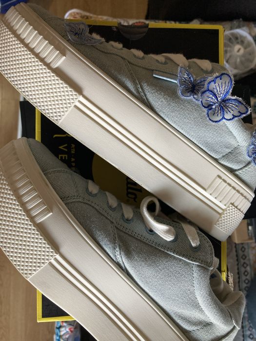 Papuci tenesi platforme inalte Buffalo material blug fluturi nr 39 nou